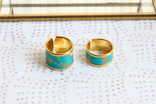 Load image into Gallery viewer, Bague origami turquoise