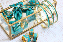 Charger l&#39;image dans la galerie, Bijoux origami turquoise 
