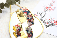 Charger l'image dans la galerie, Manchette Ume - bleu indigo & rouge