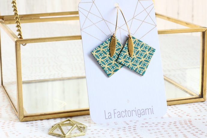 Boucles d'oreilles origami artisanales