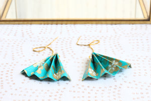 Boucles d'oreilles origami, papier japonais 